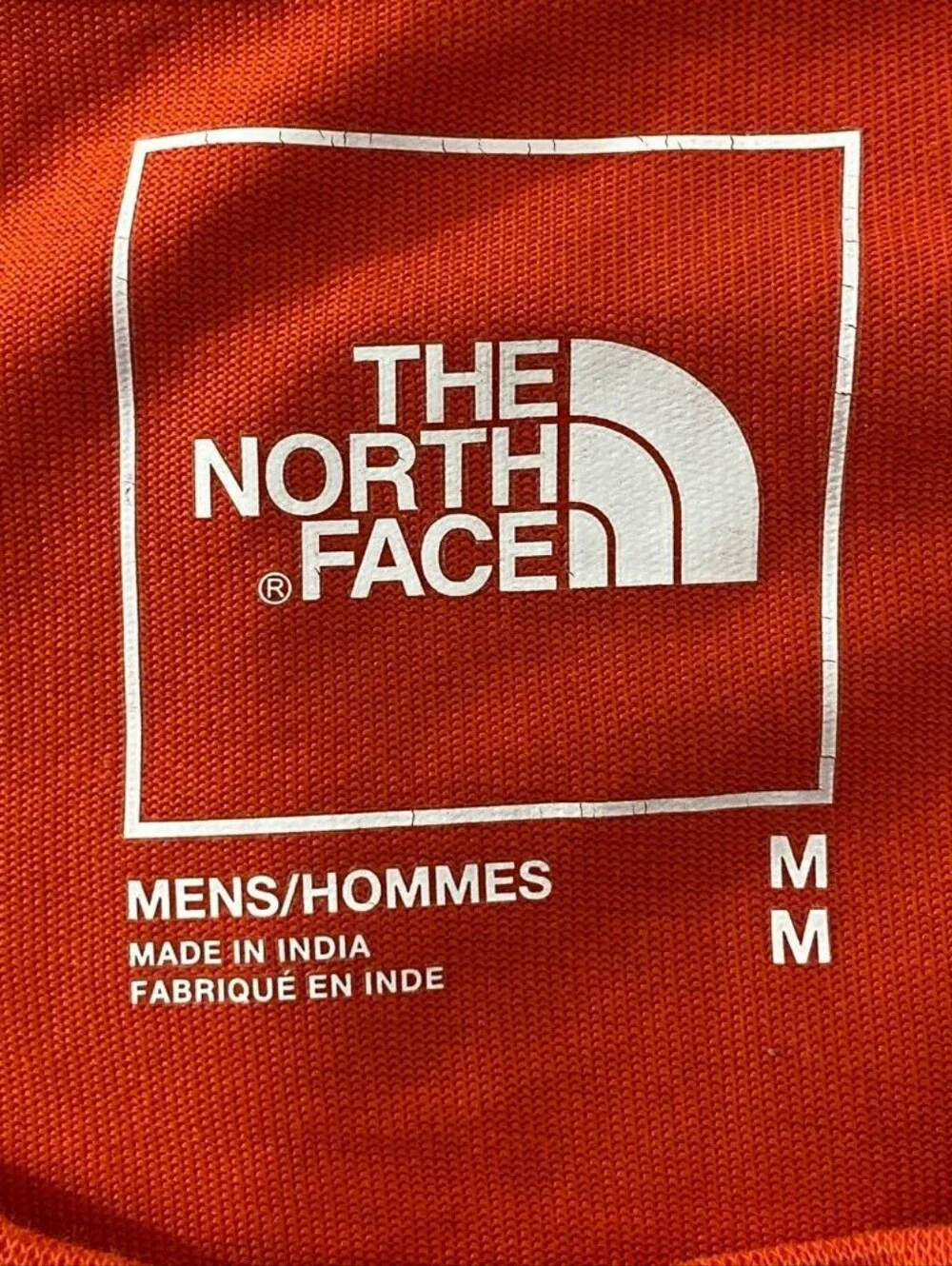 The North Face Lhotse Mountain Graphic Tee Orange Long Sleeve Men Size M